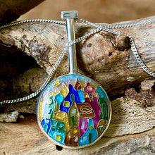 Load image into Gallery viewer, Cloisonné Village Pendulum Pendant