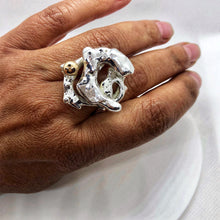 Load image into Gallery viewer, Liquid Silver Ring - Monster