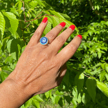 Load image into Gallery viewer, Cloisonné Forget Me Not Flower Ring