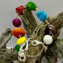 Load image into Gallery viewer, Liquid Silver Bracelet - Colour Me Green