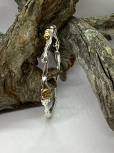 Load image into Gallery viewer, Liquid Silver Bangle with Gold Accents (made to order)